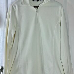 Lands' End Women's Cream Quarter-Zip Sweatshirt